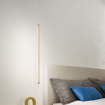Ondaluce - Lustre LED dimmable sur câble GENIUS LED/12W/230V Ø 1,5 cm finition dorée