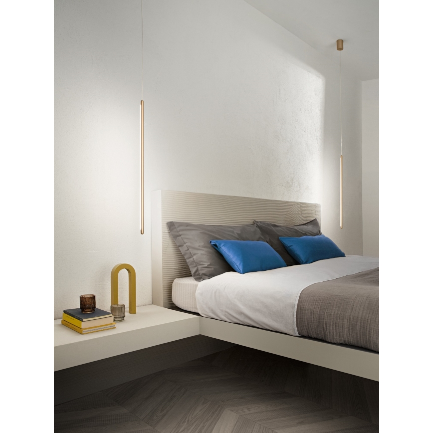 Ondaluce - Lustre LED dimmable sur câble GENIUS LED/12W/230V Ø 1,5 cm finition dorée