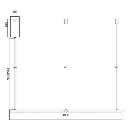 Ondaluce - Lustre LED dimmable sur câble SOEL LED/47W/230V Ø 100 cm doré