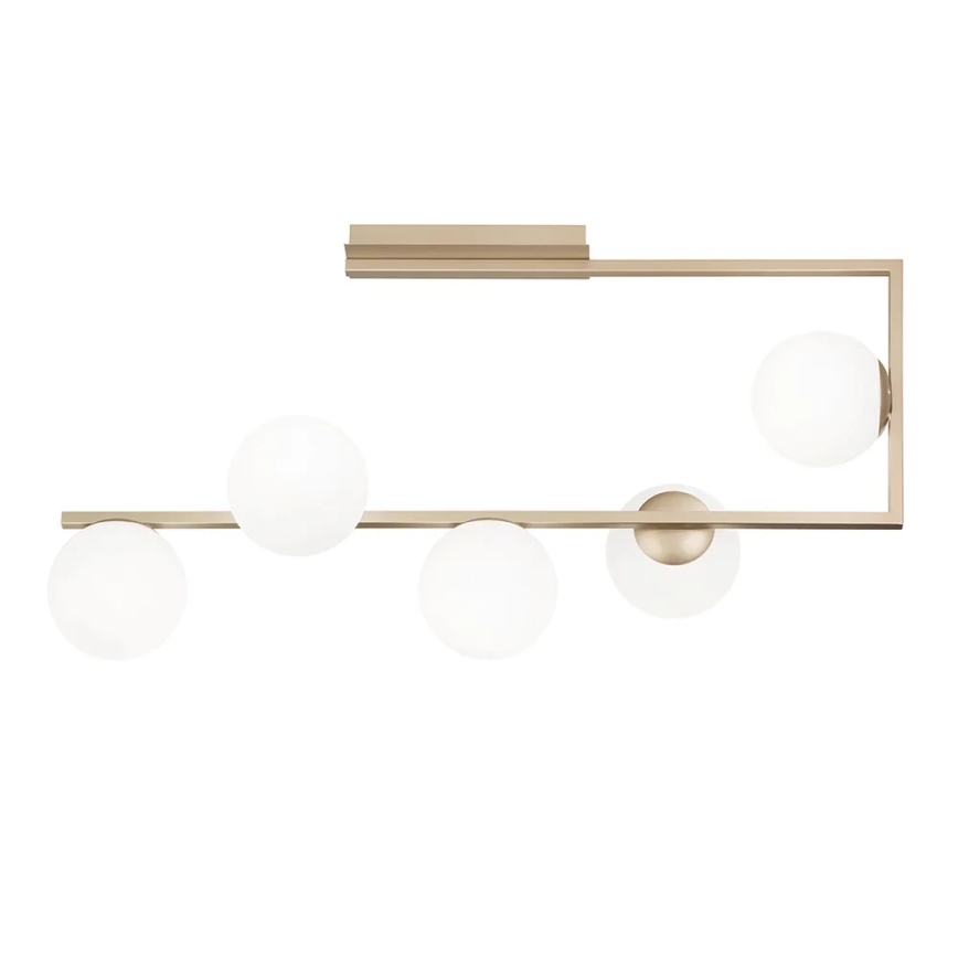 Ondaluce - Lustre sur tige MONILE 5xE14/10W/230V doré/blanc