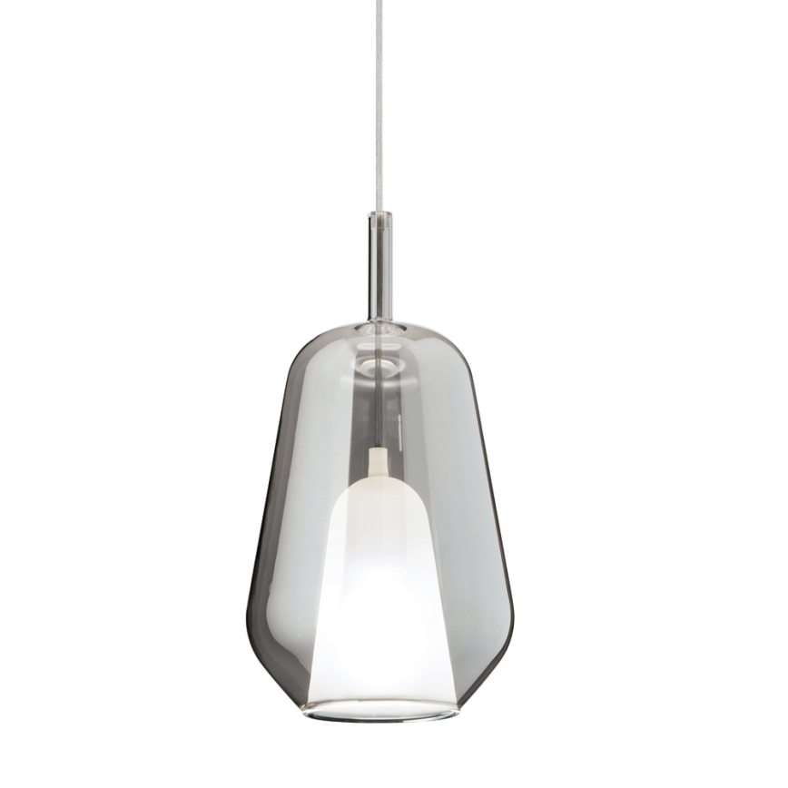 Ondaluce - Pendellamp met kabel THELMA 1xE27/15W/230V Ø 19 cm zwart/rookgrijs