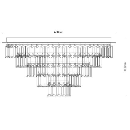 Ondaluce - Plafonnier en cristal CASTLE 12xG9/7W/230V Ø 60 cm chromé brillant