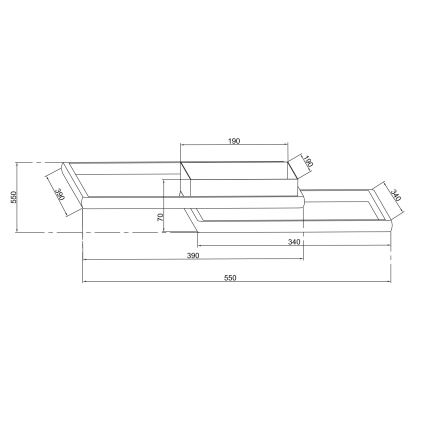 Ondaluce - Plafonnier LED dimmable DOWEL LED/46W/230V argenté