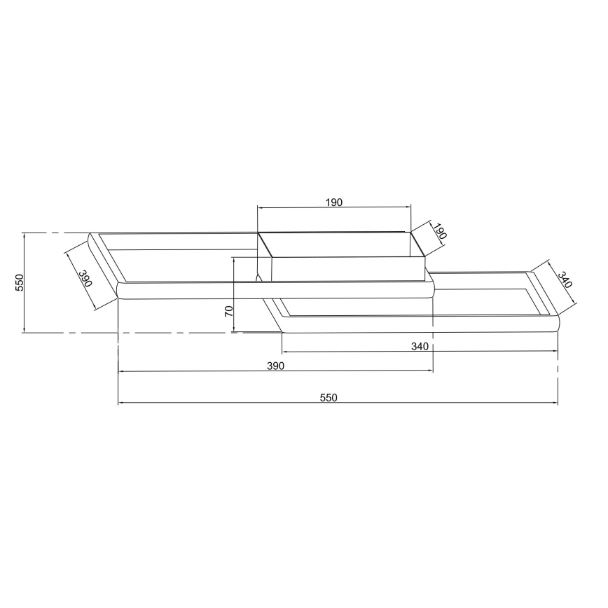 Ondaluce - Plafonnier LED dimmable DOWEL LED/46W/230V argenté