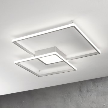Ondaluce - Plafonnier LED dimmable DOWEL LED/60W/230V 75x75 cm argenté