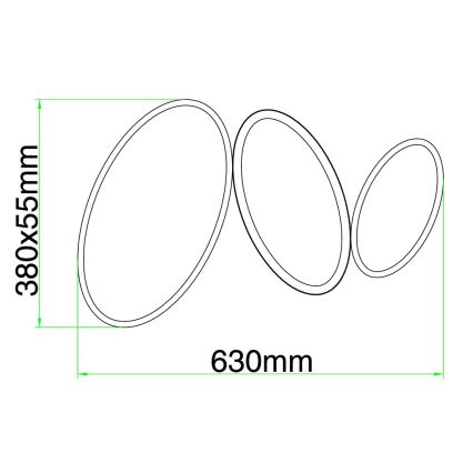 Ondaluce - Plafonnier LED dimmable RICE LED/25W/230V 38x63 cm doré