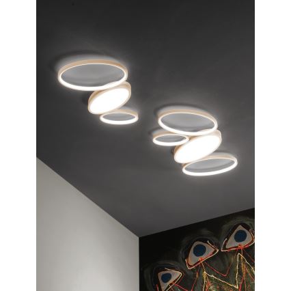 Ondaluce - Plafonnier LED dimmable RICE LED/34W/230V 45x80 cm doré