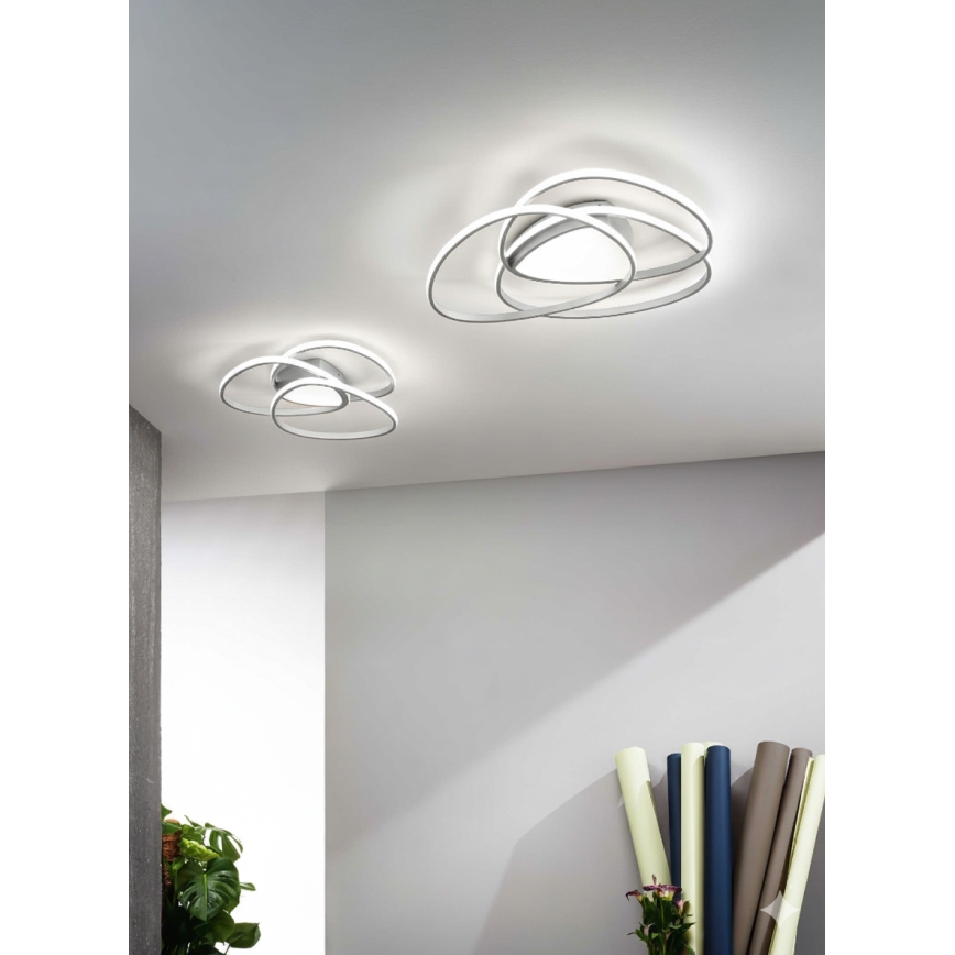 Ondaluce - Plafonnier LED dimmable ROSE LED/60W/230V argenté