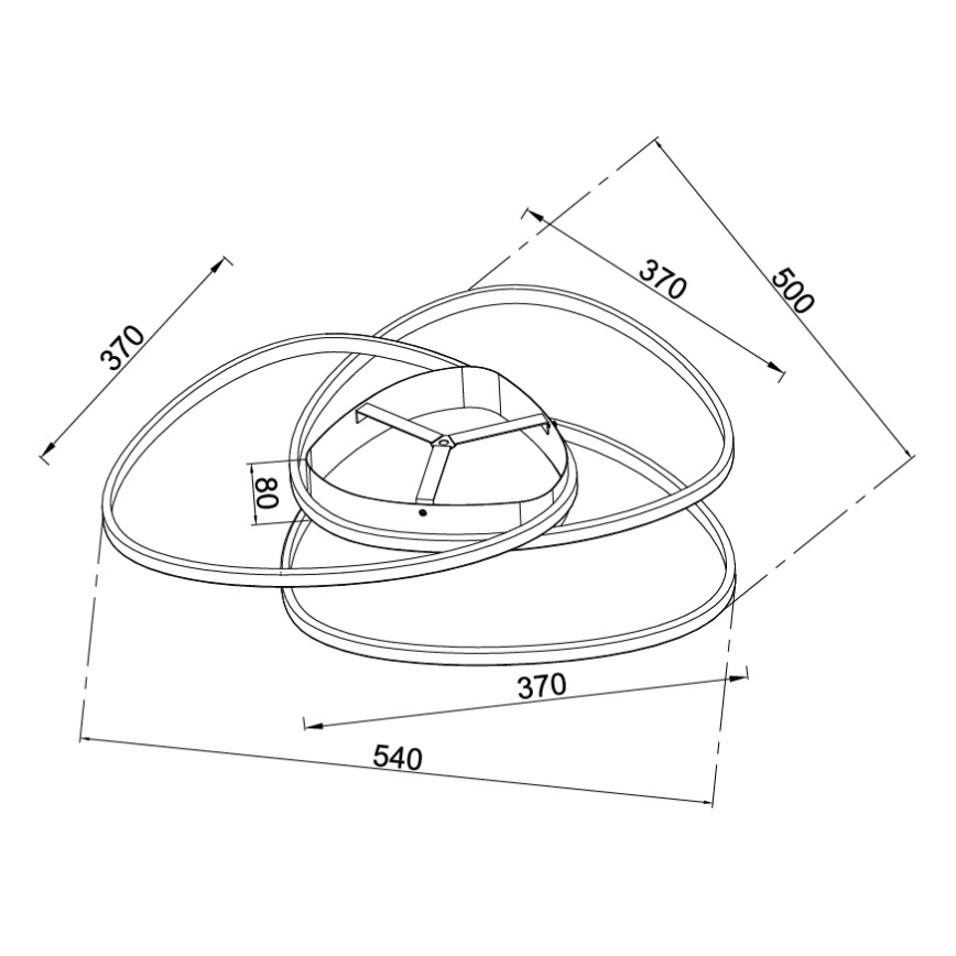 Ondaluce - Plafonnier LED dimmable ROSE LED/60W/230V argenté