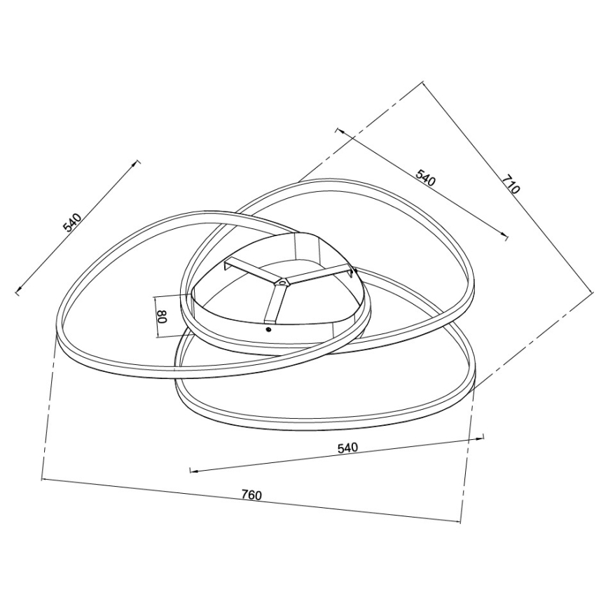 Ondaluce - Plafonnier LED dimmable ROSE LED/80W/230V doré