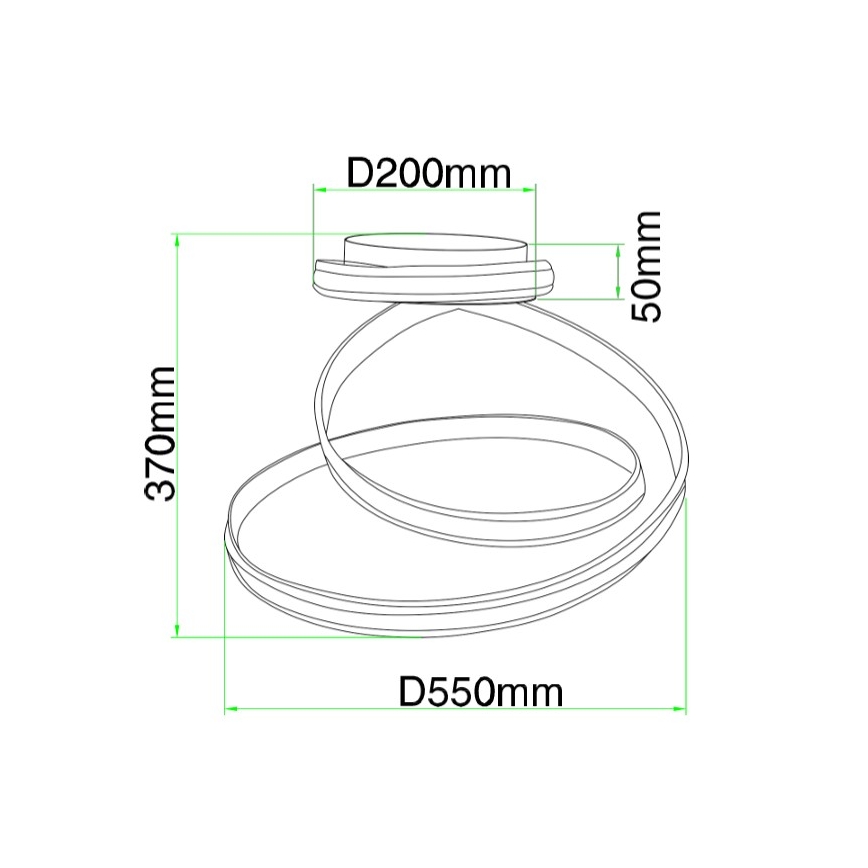 Ondaluce - Plafonnier LED dimmable VUELTA LED/37W/230V Ø 55 cm blanc