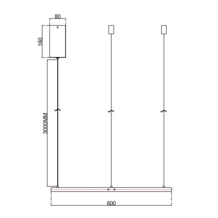 Ondaluce - Suspension LED à intensité variable sur câble SOEL LED/28W/230V Ø 60 cm, dorée