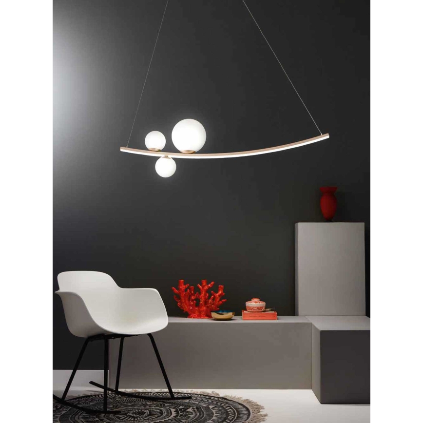 Ondaluce - Suspension LED dimmable sur câble ALTALENA LED/48W/230V doré/blanc
