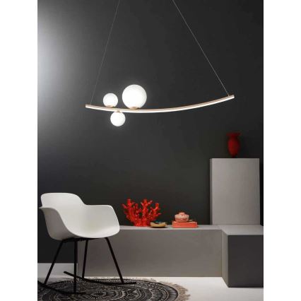 Ondaluce - Suspension LED dimmable sur câble ALTALENA LED/48W/230V dorée