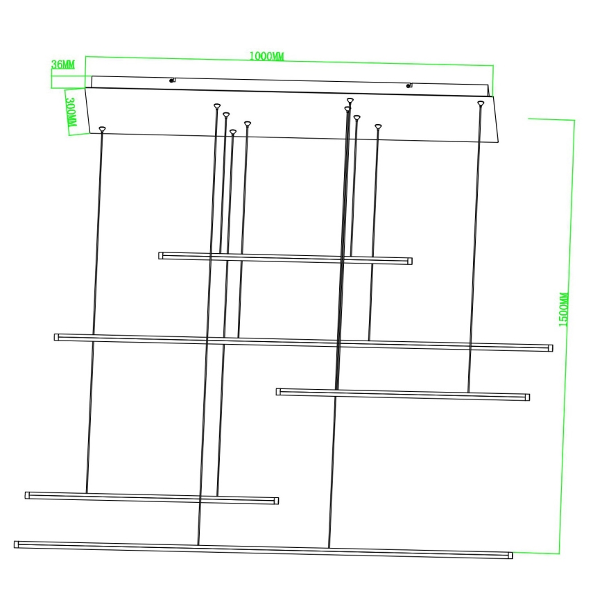 Ondaluce - Suspension LED dimmable sur câble GENIUS LED/72W/230V noir
