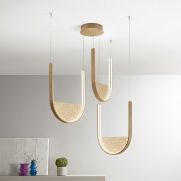 Ondaluce - Suspension LED dimmable sur câble LOTUS LED/70W/230V dorée