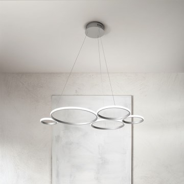 Ondaluce - Suspension LED dimmable sur câble POIS LED/60W/230V argentée