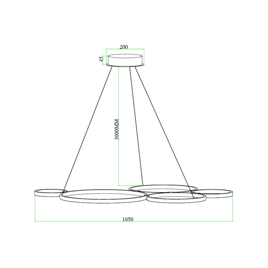 Ondaluce - Suspension LED dimmable sur câble POIS LED/60W/230V argentée