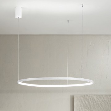 Ondaluce - Suspension LED dimmable sur câble SOEL LED/38W/230V 3000/4000K Ø 80 cm blanche