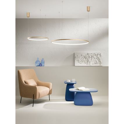 Ondaluce - Suspension LED dimmable sur câble SOEL LED/38W/230V Ø 80 cm dorée