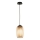 Ondaluce - Suspension sur câble BONNIE 1xE27/15W/230V Ø 15,5 cm noir/beige fumé