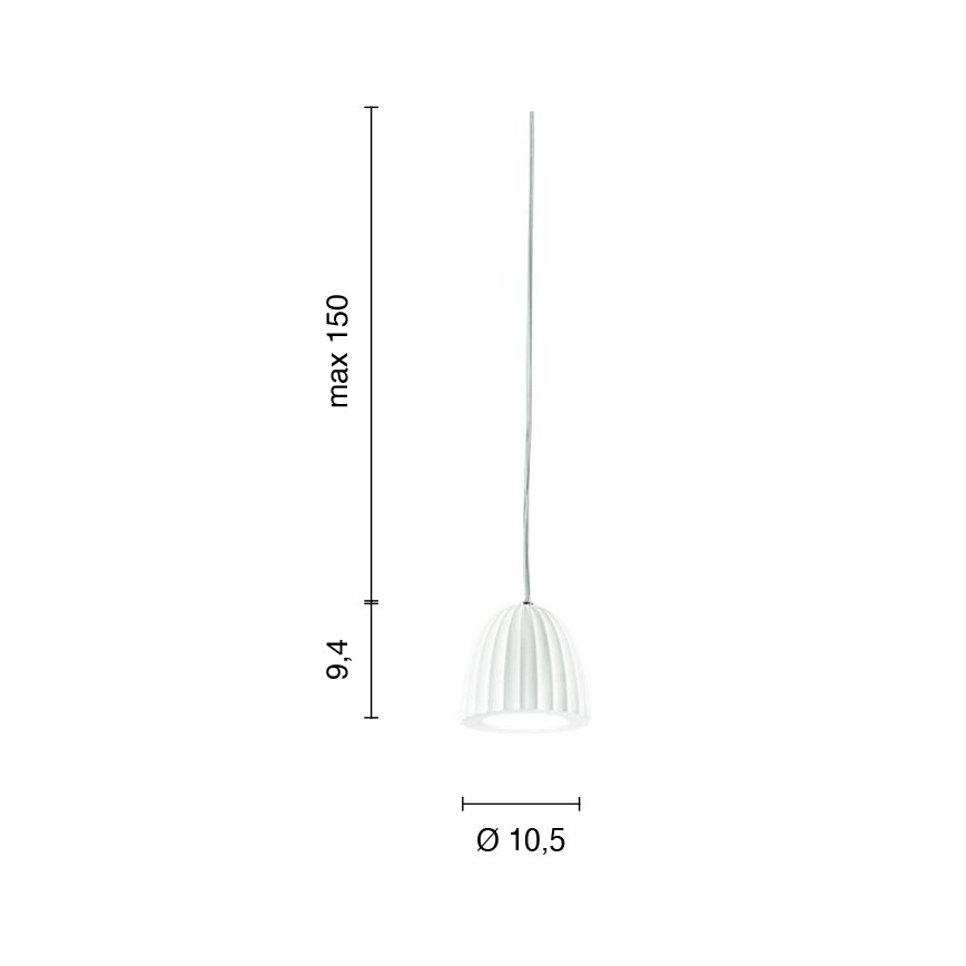 Ondaluce - Suspension sur câble CONCRETE 1xGU10/7,5W/230V Ø 10,5 cm béton/blanc