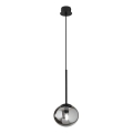 Ondaluce - Suspension sur câble JEWEL 1xE14/10W/230V Ø 17 cm noir / noir fumé