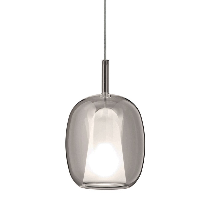 Ondaluce - Suspension sur câble THELMA 1xE27/15W/230V Ø 19,5 cm noir/gris fumé