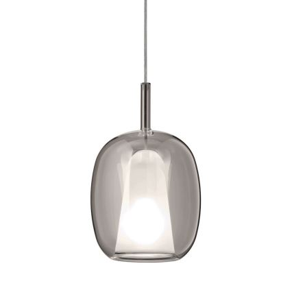 Ondaluce - Suspension sur câble THELMA 3xE27/15W/230V Ø 19,5 cm noir/gris fumé