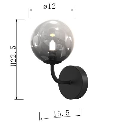 ONLI - Applique murale PALOMA 1xG9/10W/230V noir/fumé