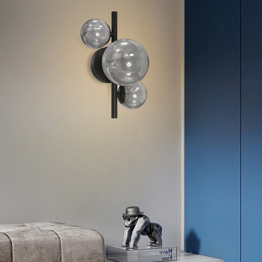 ONLI - Applique murale PALOMA 3xG9/10W/230V noir/fumé