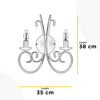 ONLI - Applique murale POMPEI 2xE14/6W/230V crème