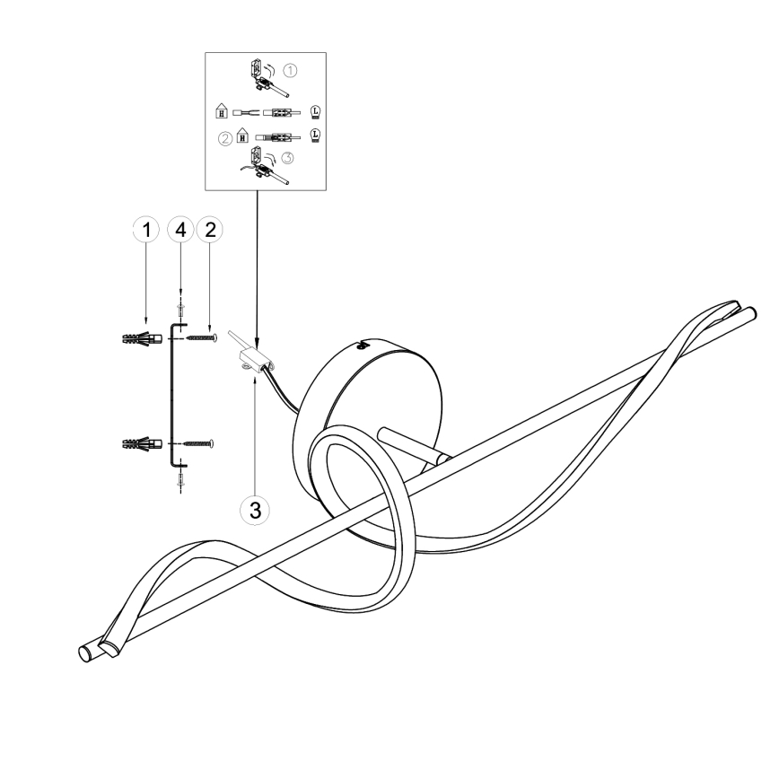 ONLI - Applique murale TWIST LED/25W/230V 4000K noir