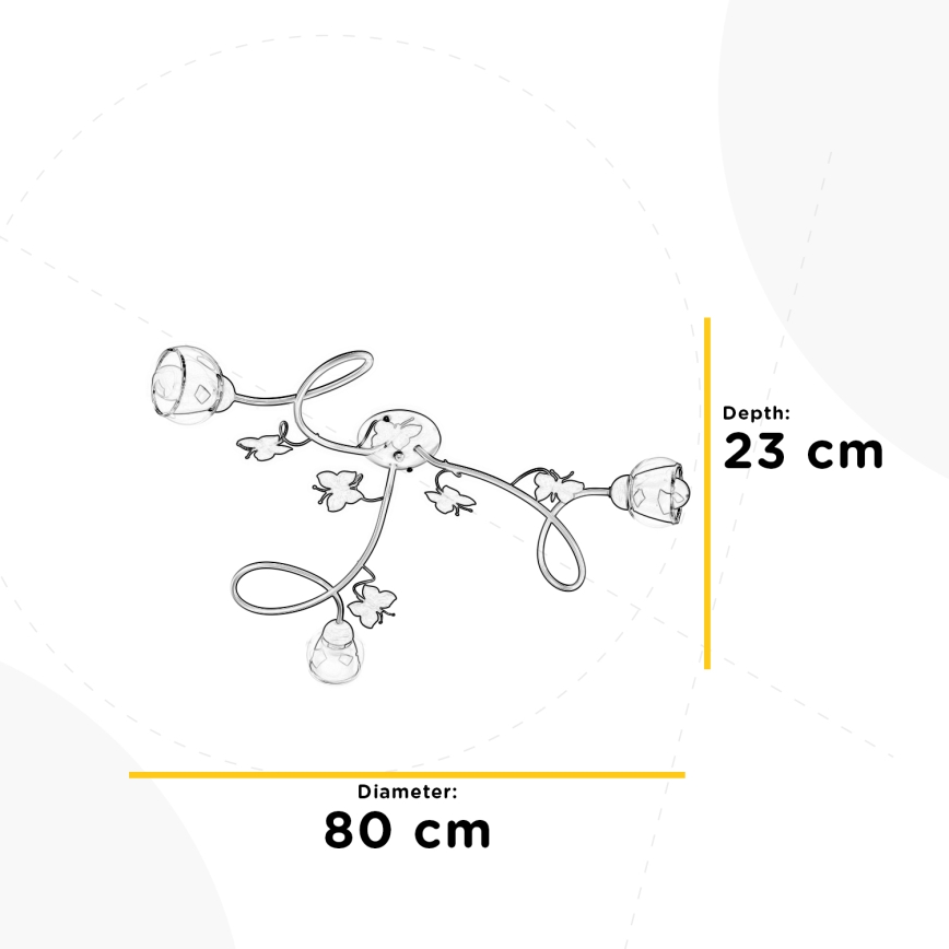 ONLI - Bevestigde hanglamp voor kinderen BUTTERFLY 3xE14/6W/230V
