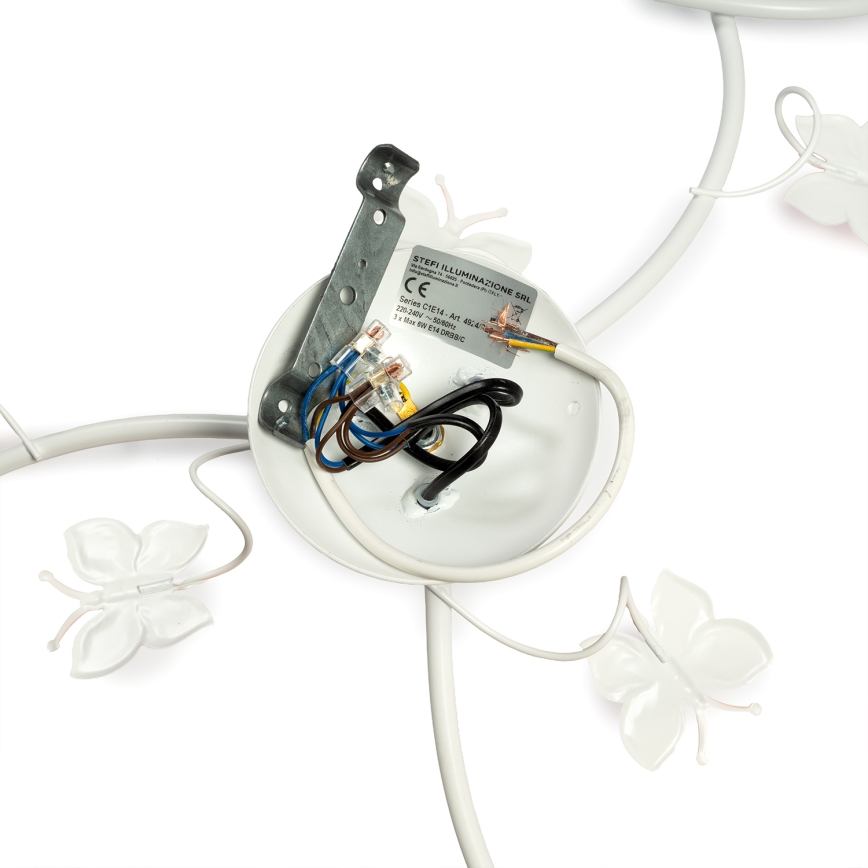 ONLI - Bevestigde hanglamp voor kinderen BUTTERFLY 3xE14/6W/230V