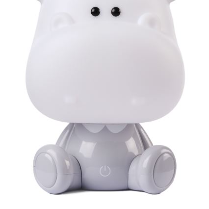 ONLI - LED-dimbaar kindernachtlampje PUPPIES LED/3W/230V 25 cm nijlpaard/grijs