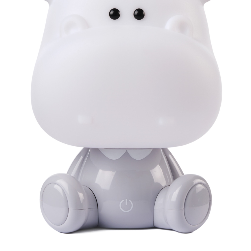 ONLI - LED-dimbaar kindernachtlampje PUPPIES LED/3W/230V 25 cm nijlpaard/grijs