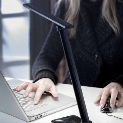 ONLI - Dimbare LED tafellamp met USB-poort DESKI LED/7W/230V 4000K zwart