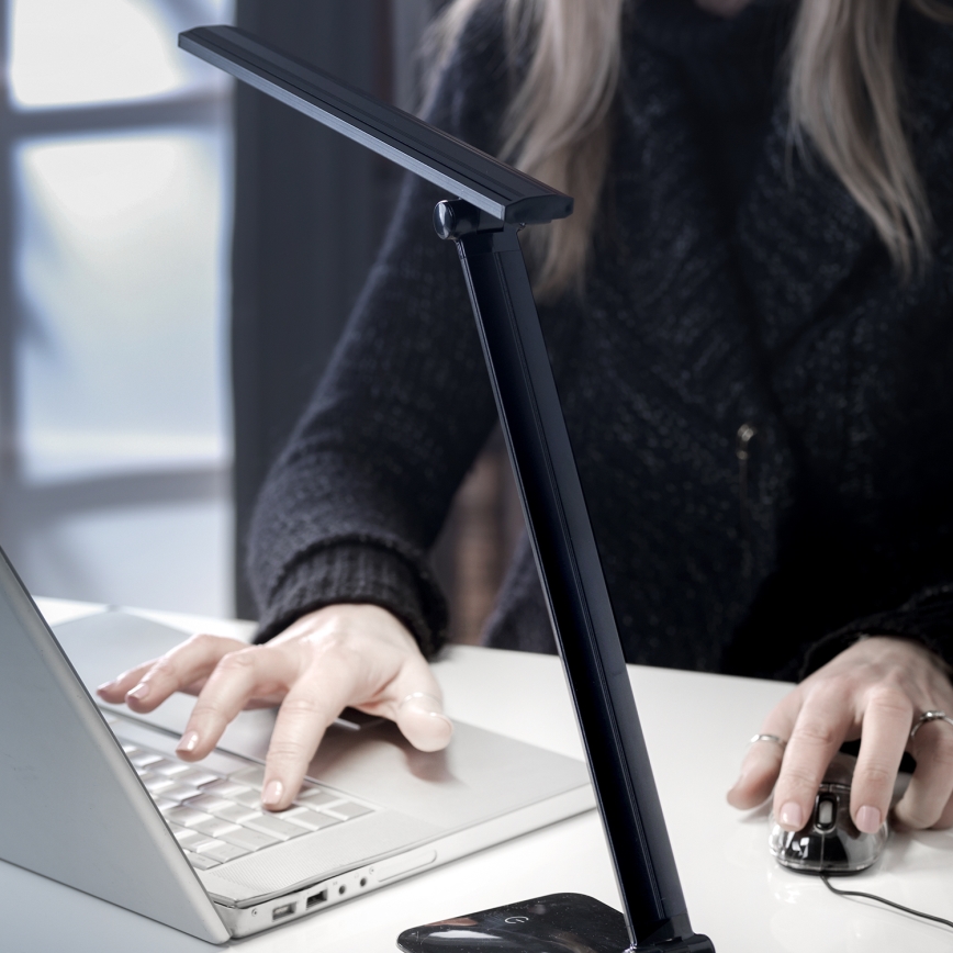 ONLI - Dimbare LED tafellamp met USB-poort DESKI LED/7W/230V 4000K zwart