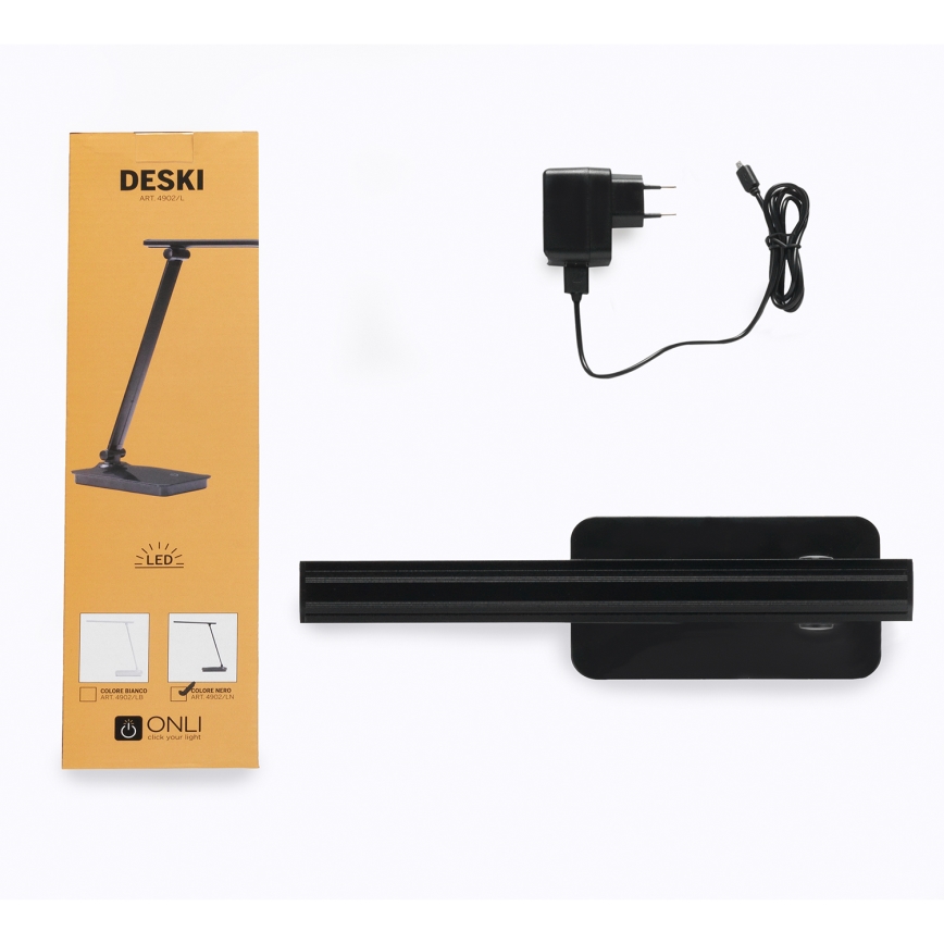 ONLI - Dimbare LED tafellamp met USB-poort DESKI LED/7W/230V 4000K zwart