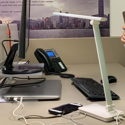 ONLI - LED Dimbare touch tafellamp met USB portem DESKI LED/7W/230V 4000K wit