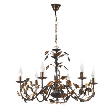 ONLI - Hanglamp aan een ketting COLLANA 6xE14/6W/230V brons/goud