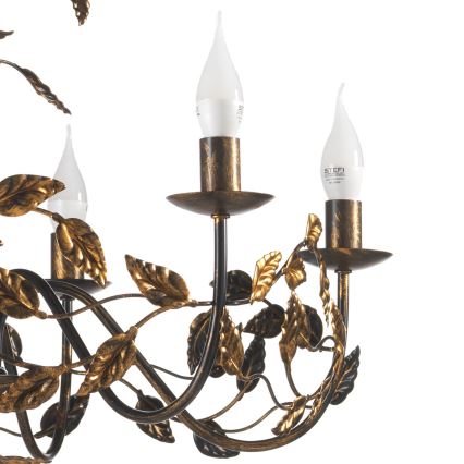 ONLI - Hanglamp aan een ketting COLLANA 6xE14/6W/230V brons/goud
