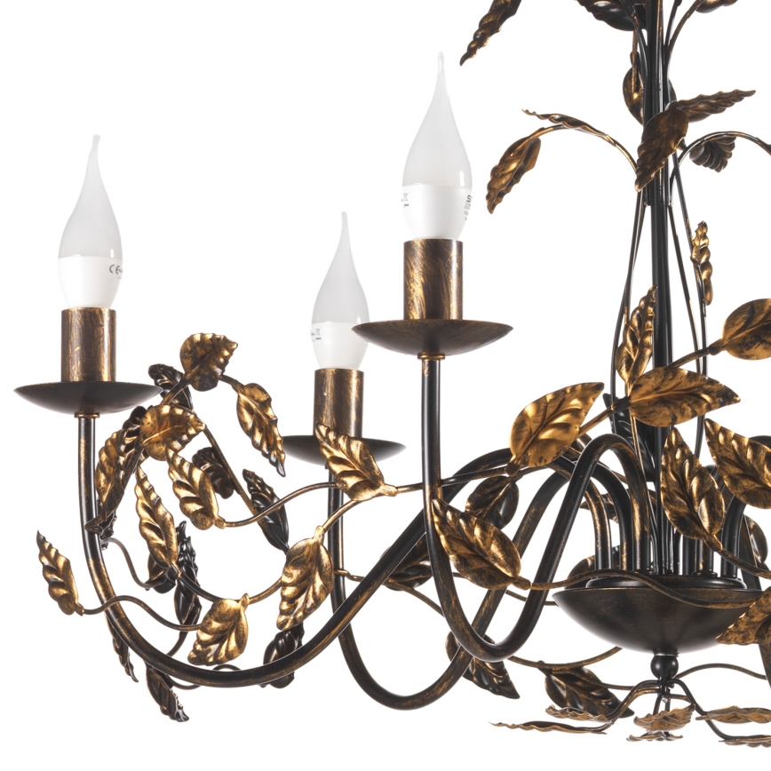 ONLI - Hanglamp aan een ketting COLLANA 6xE14/6W/230V brons/goud