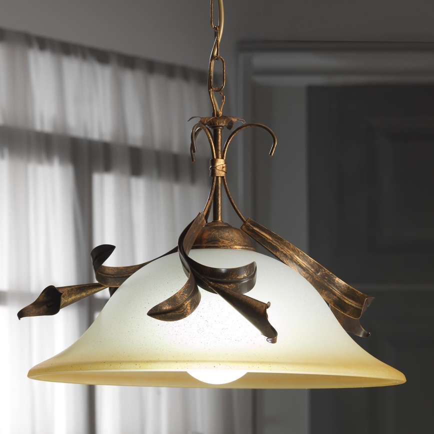 ONLI - Hanglamp aan een ketting LUCREZIA 1xE27/22W/230V brons