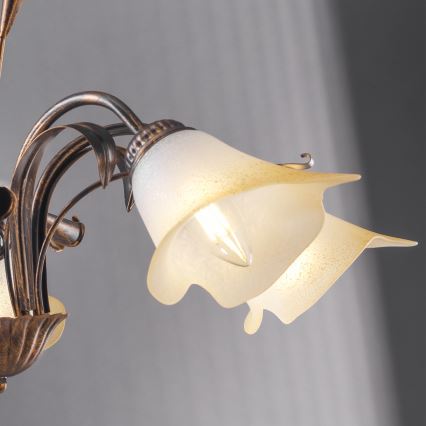 ONLI - Hanglamp aan een ketting LUCREZIA 5xE14/6W/230V brons