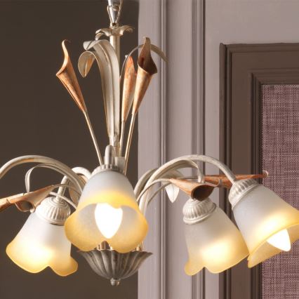 ONLI - Hanglamp aan een ketting LUCREZIA 5xE14/6W/230V crème