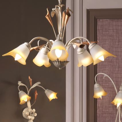 ONLI - Hanglamp aan een ketting LUCREZIA 5xE14/6W/230V crème