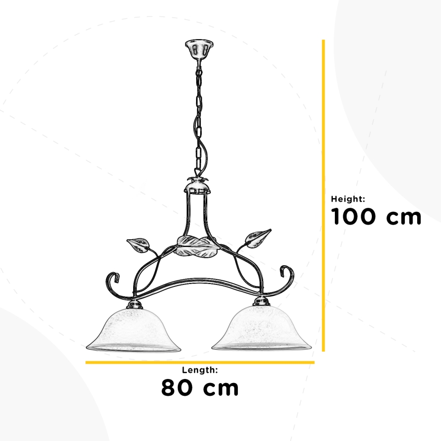 ONLI - Hanglamp aan een ketting MIRANDA 2xE27/22W/230V