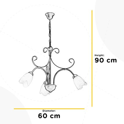 ONLI - Hanglamp aan een ketting ODINO 3xE14/6W/230V